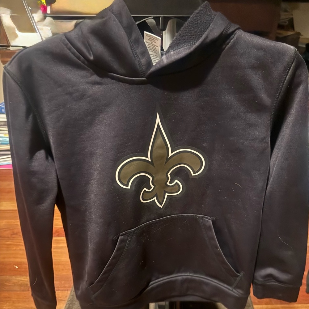 Kids Black Hoodie with Fleur-de-lis Design